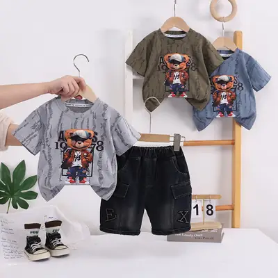 Boys Cartoon T-Shirt Shorts 2026 Summer Set