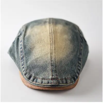 Vintage Denim Forward Cap Unisex Washed Faded