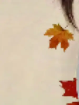 Long Sleeve V-Neck T-Shirt Maple Leaf Print