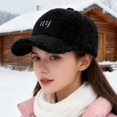 Winter Warm Plush Baseball Cap for Women Men Fleece Cap