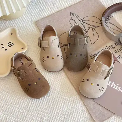 Girls Baby Toddler Shoes 2025 Autum Baby Shoes Soft Sole Boys Cute Flats Casual Bean Shoes