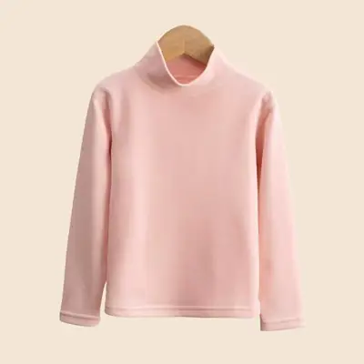 Girls' White Thermal Half-Turtleneck Shirt Medium Large