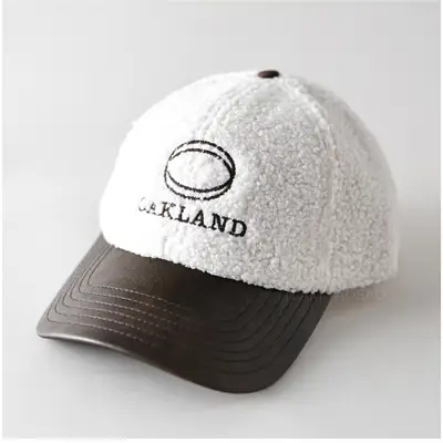 Men's Black Embroidered Sherpa Baseball Cap