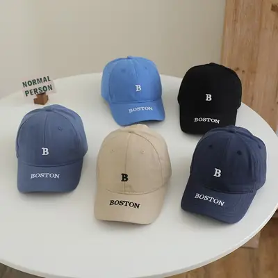 Black Boston B Letter Baseball Cap for Men Women