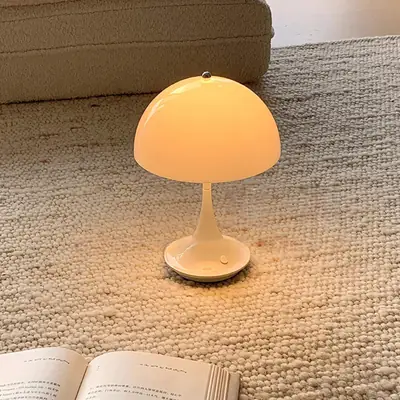 Rechargeable Cream Jellyfish Table Lamp for Bedroom