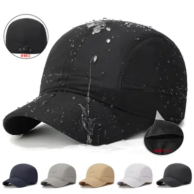 Men's Navy Blue Waterproof Baseball Cap with Short Brim
