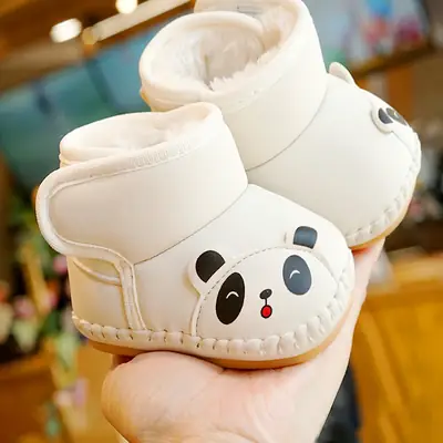 Baby Shoes Soft Sole Non-Slip Winter Fleece-Lined Thickeneded Beginner Baby Shoes 0-1 Years Old Toddler Shoes Cartoon