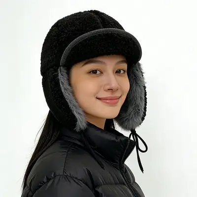 Women's Korean Style Fur Cap for Winter Warmth