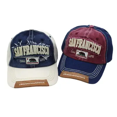 San Francisco Washed Cap for Men Women Outdoor