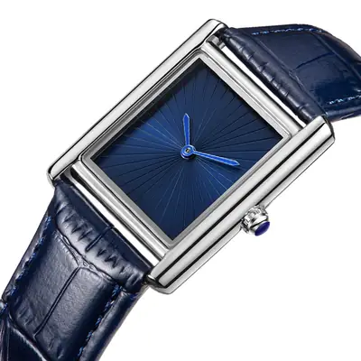 Foreign Trade New Product Men's Casual Watch Classic Simple Square Two-Pin Quartz Watch Belt Waterproof Men's Watch Wholesale