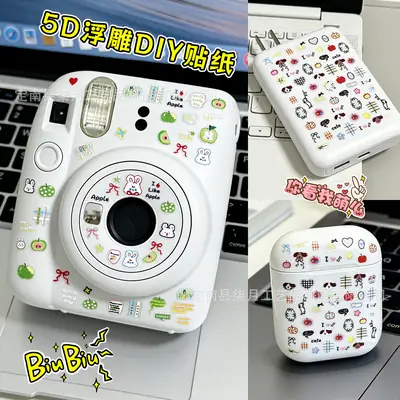Polaroid Camera DIY Stickers Ins-Style Cartoon Cute Ccd Earphones Power Bank Stickers Planner Nail Art Stickers