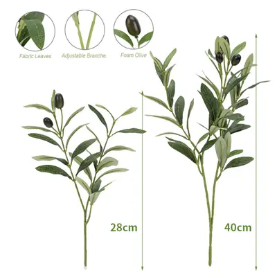 Cross-Border Labelable Artificial Olive Branch with One Stem, Two or Four Branches, with Fruit, Plastic Decoration for Wedding and Home Decor