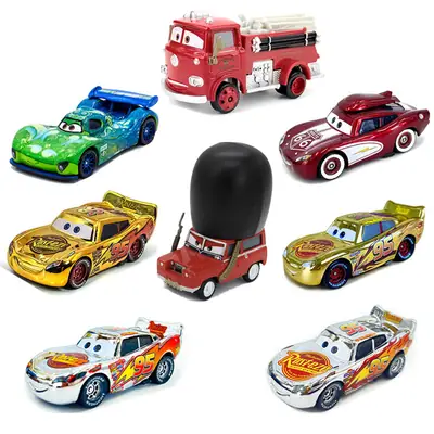 Cars Racing Alloy Model Electroplated Gold and Silver Lightning Mcqueen No. 66 Mcqueen Toy Car