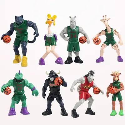 Cross-Border New Product: Sky Blue Action Figure Miracle Team Handmade Figurine Anime Peripheral Model Decoration in Stock