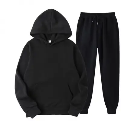 2026 New Solid Color Cross-Border Pullover Sweatshirt Sports Suit Fashion Fleece Men's Hoodie