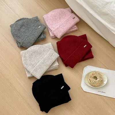 2026 New Wool Blend Knitted Hat, Scarf, and Gloves Three-Piece Set for Men and Women, Winter Warmth and Cold Protection, Touchscreen Compatible