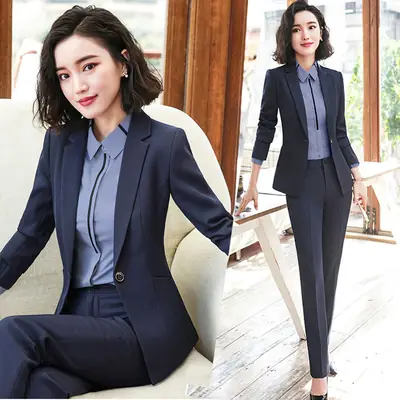 Professional Suit Women's Autumn and Winter Korean Style Suit Work Clothes Fashion Business Dress Elegant Front Desk Work Suit