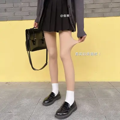 【Winter Leg Warmer】Double-Layer Thin Nude-Colored Ultra-Natural Pantyhose One-Size-Fits-All with a Naked Feel and Fleece Lining