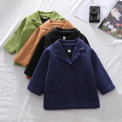 Boys' Outwears Spring & Fall 2025 New Kidsren's Korean Style Kidsren's Woolen Outwears Mid-Length Fashionable Tops