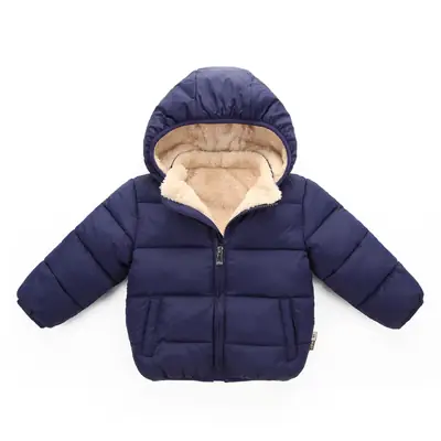 Amazon 2026 Kidsren's Fleece down Cotton Jacket for Boys and Girls, Hooded Plaid Style Baby Autumn and Winter Warm Jacket