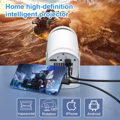 Cross-Border Hy300Mini Projector Barrel 480P New High-Definition Portable Micro Mini Home Led Projector