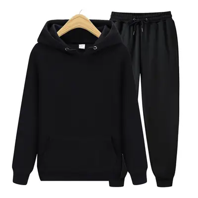 2026 New Solid Color Cross-Border Pullover Sweatshirt Sports Suit Fashion Fleece Men's Hoodie