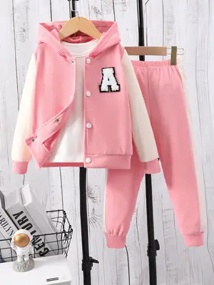 Long-sleeved hooded color A- shaped suit