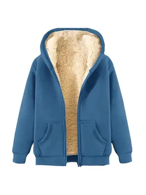 Winter New Lamb Fleece Warm Men's Sweater Amazon Cardigan Hooded Zipper All-match fleece-lined Thickened Jacket