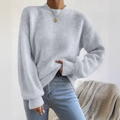 European and American Style Cross-Border Independent Station Autumn and Winter New Pure Color Half Turtleneck Casual Pullover Knitwear Women's Long-Sleeved Knitwear