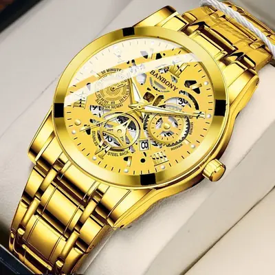 Swiss Fully Automatic Movement, High-Looking New Fashion Watch, Rich Double Calendar, Luminous Waterproof Men's Watch, Domineering