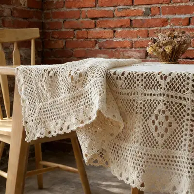 Shenrun Textile Tablecloth Pastoral Cover Tablecloth Woven Tablecloth Hollow Tablecloth Piano Towel Cotton Thread Crochet