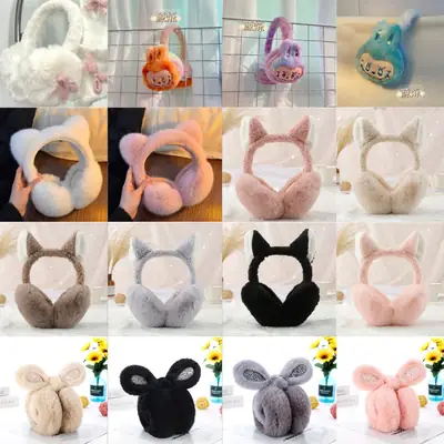 New Winter Earmuffs, Cute and Warm, Cat Ear Style, Plush Ear Protectors for Cycling, Anti-Freeze and Cold-Proof, Foldable
