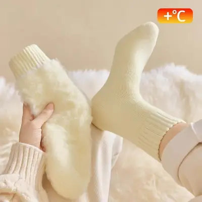 Zhuji Sleep Light Warm Winter Maternity Socks Versatile Thick Long Socks for Women Winter Thickened Fleece Cold-Resistant Mid-Calf Socks